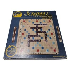 Scrabble Deluxe Edition Board Game Selchow & Righter 1982 Turntable Base No 71